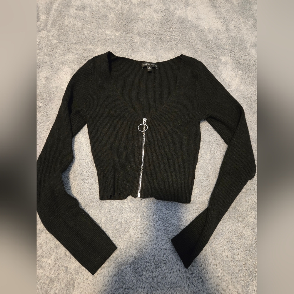 Kendall & Kylie Black Cardigan Sweater